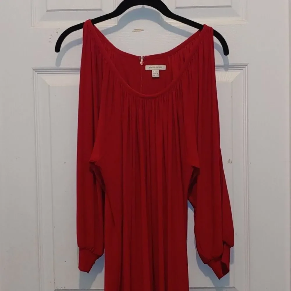 Boston Proper Red cut out  sleeve dress Sz M NWOT